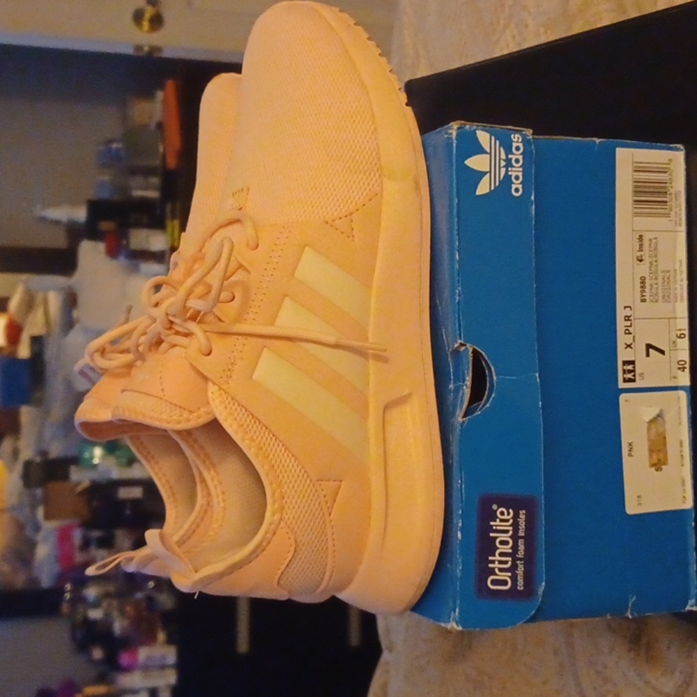 Pink adidas sneakers big kids size 7